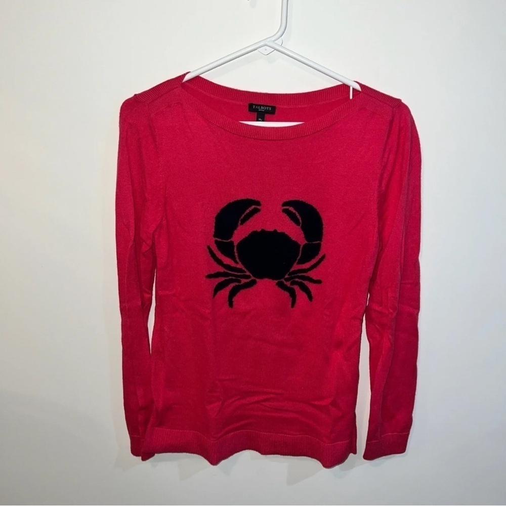 Talbots Black and Pink Graphic Long Sleeve Tee